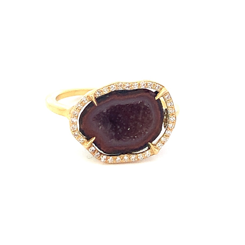 Geode and Diamond Ring 18k